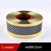 Car Carbon Fiber Pattern Door Sill, Decorative Protective Sticker