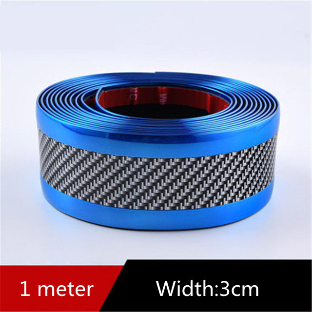 Car Carbon Fiber Pattern Door Sill, Decorative Protective Sticker