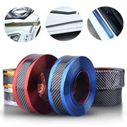 Car Carbon Fiber Pattern Door Sill, Decorative Protective Sticker