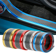 Car Carbon Fiber Pattern Door Sill, Decorative Protective Sticker